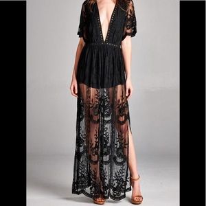 Honeypunch Lace Maxi Romper Dress